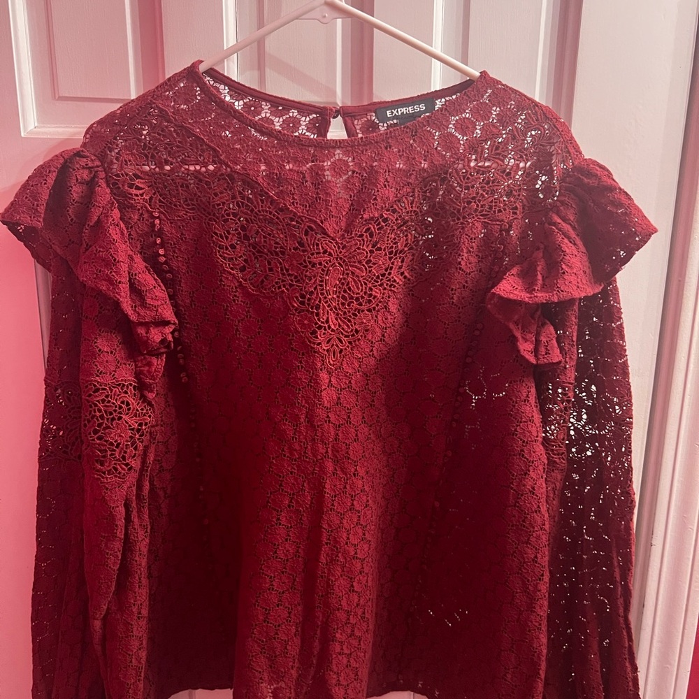 Express Crochet Long Sleeve Blouse